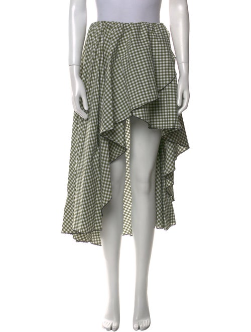 Caroline Constas Plaid Print Midi Length Skirt