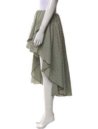 Caroline Constas Plaid Print Midi Length Skirt