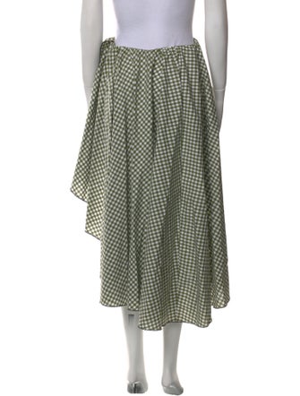 Caroline Constas Plaid Print Midi Length Skirt