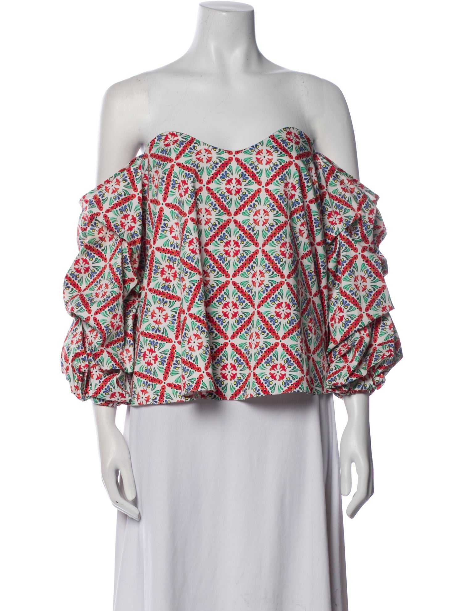 Caroline Constas Printed Off-The-Shoulder Blouse