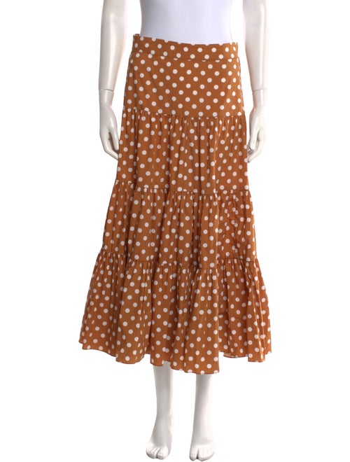 Caroline Constas Polka Dot Print Midi Length Skirt