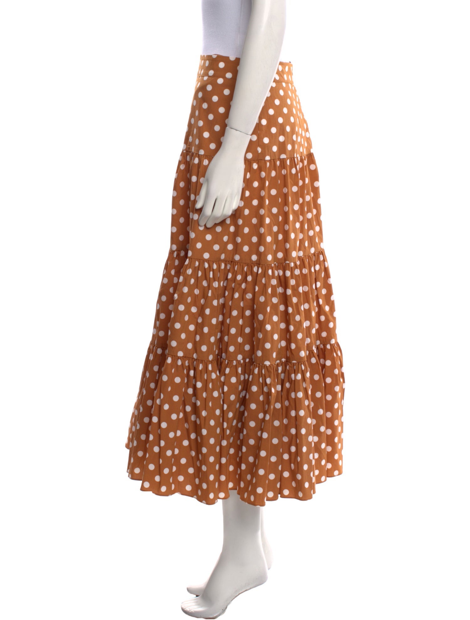 Caroline Constas Polka Dot Print Midi Length Skirt