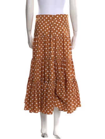 Caroline Constas Polka Dot Print Midi Length Skirt