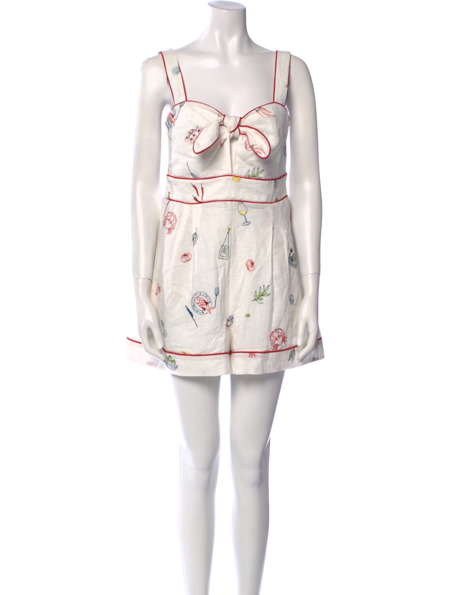 Caroline Constas Floral Print V-Neck Romper w/ Tags