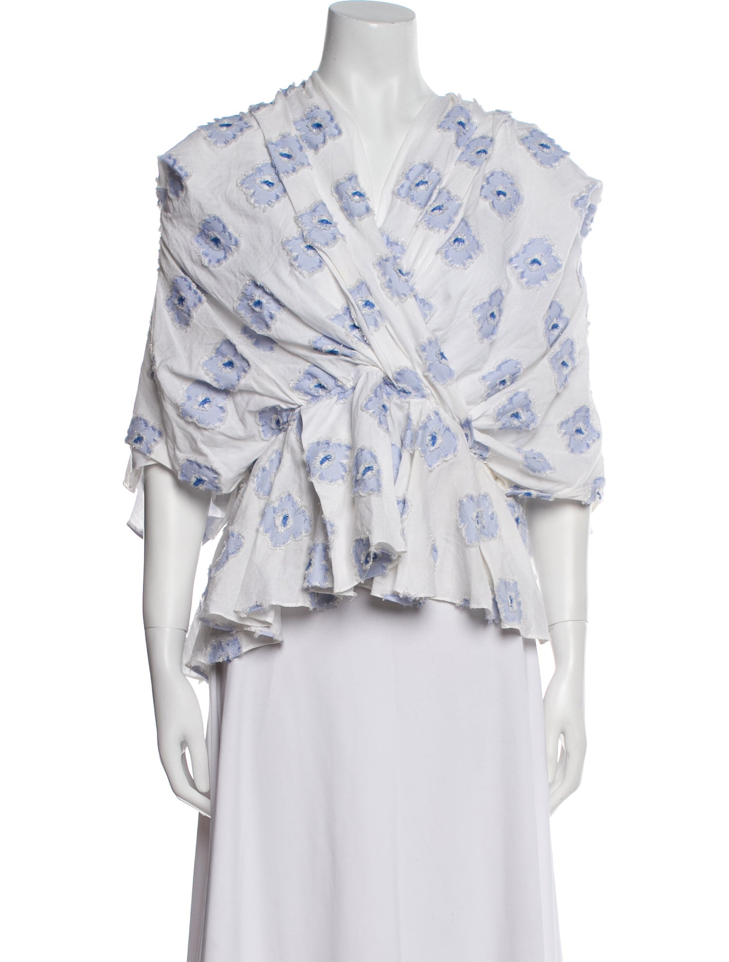 Caroline Constas Printed V-Neck Blouse