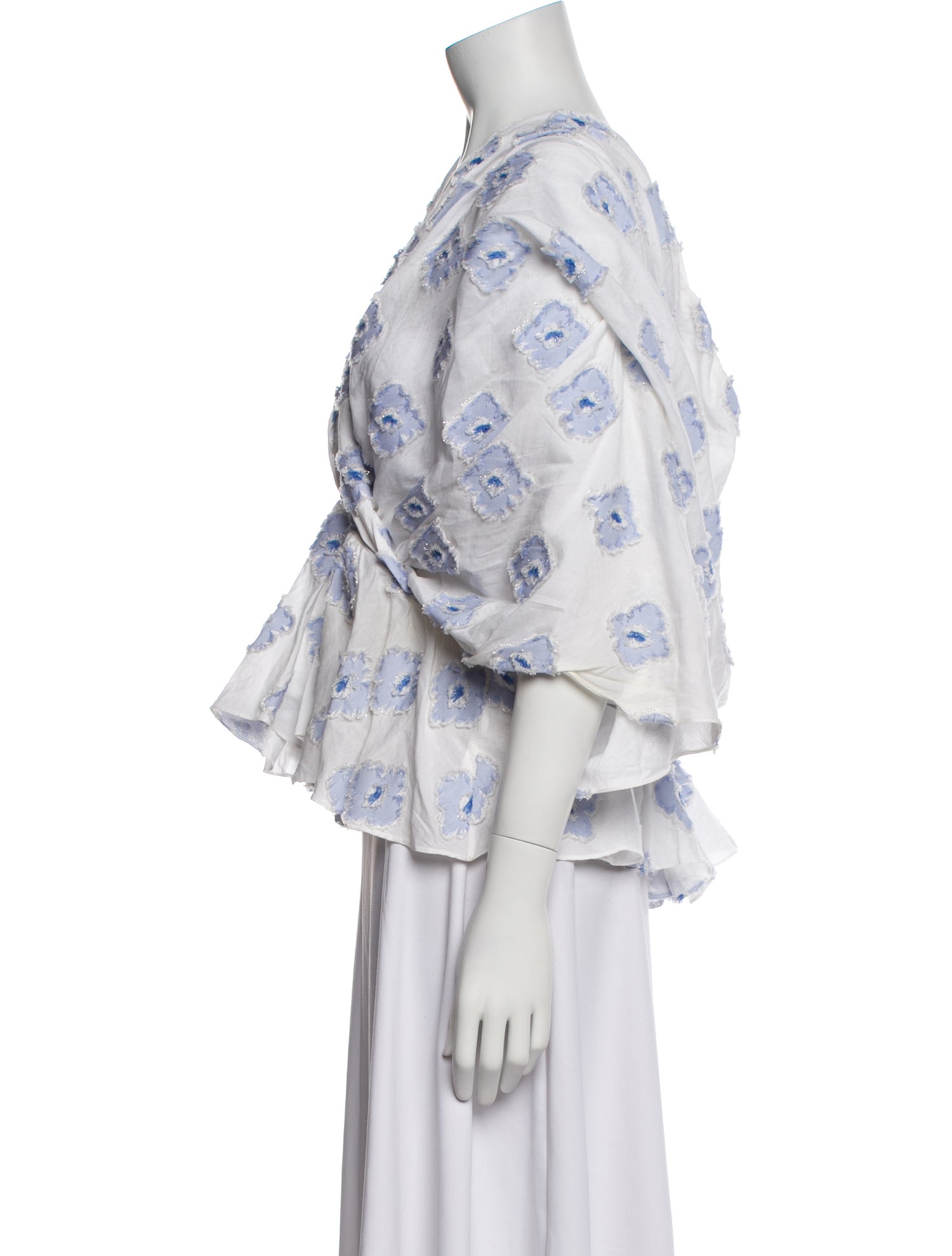 Caroline Constas Printed V-Neck Blouse