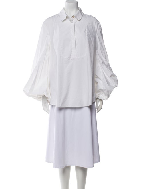 Caroline Constas Long Sleeve Button-Up Top