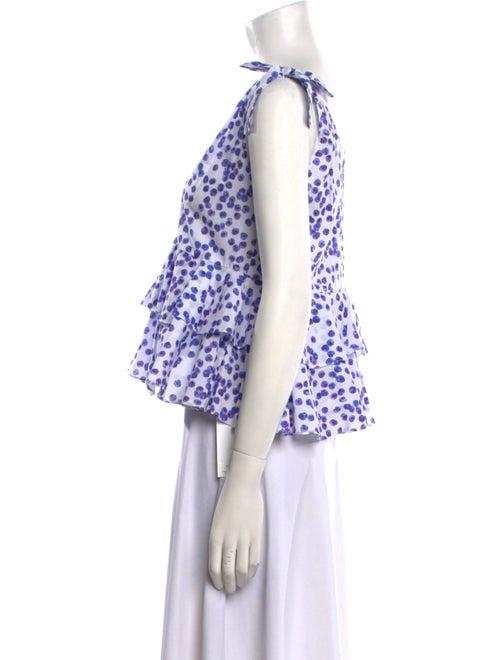 Caroline Constas Printed V-Neck Crop Top