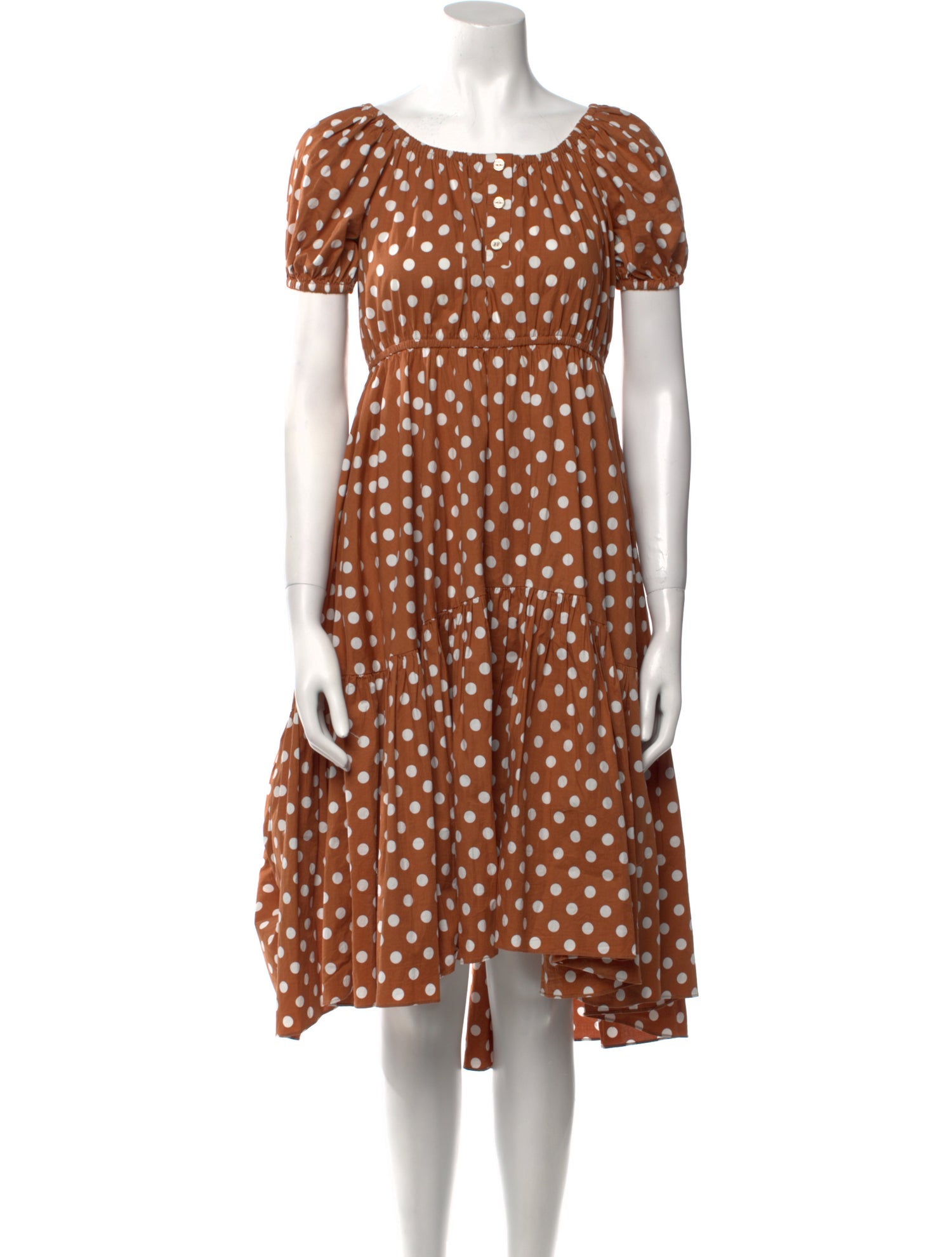 Caroline Constas Polka Dot Print Knee-Length Dress