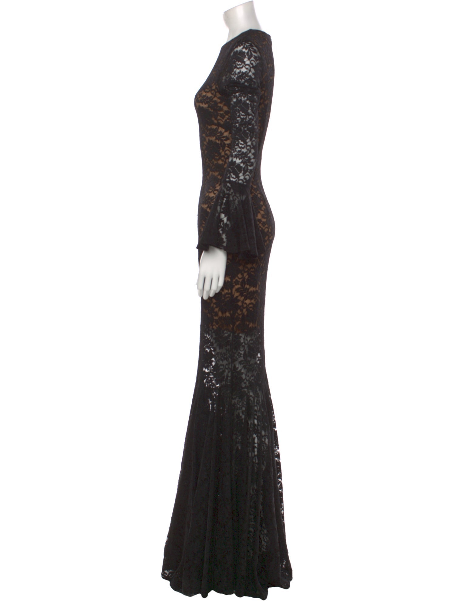 Caroline Constas Lace Pattern Long Dress