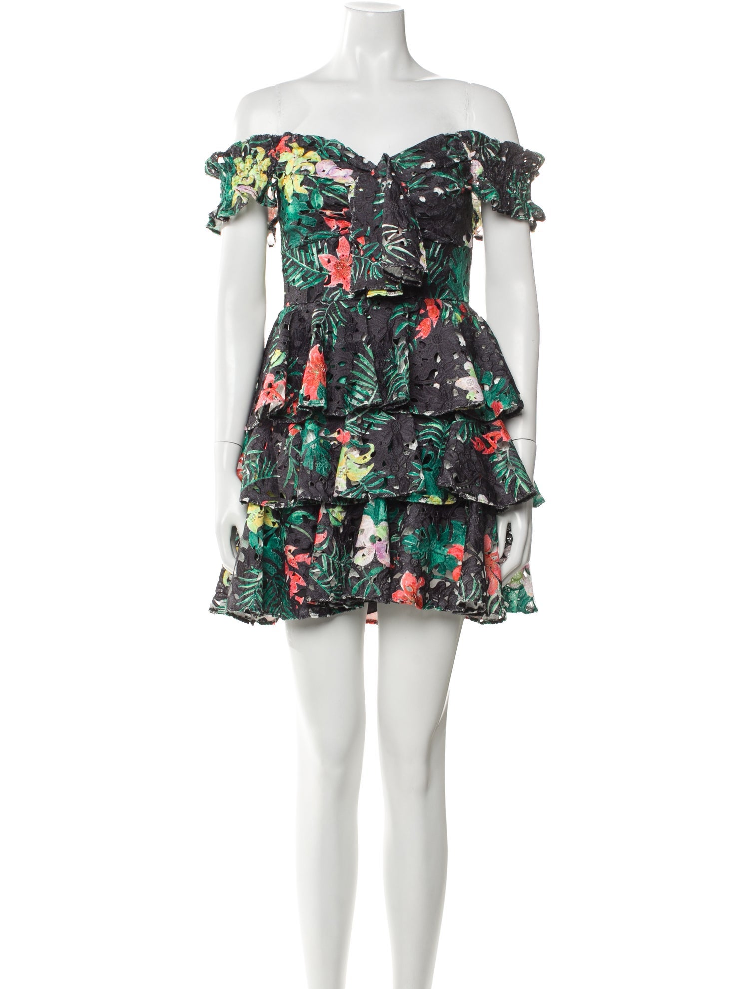 Caroline Constas Floral Print Mini Dress
