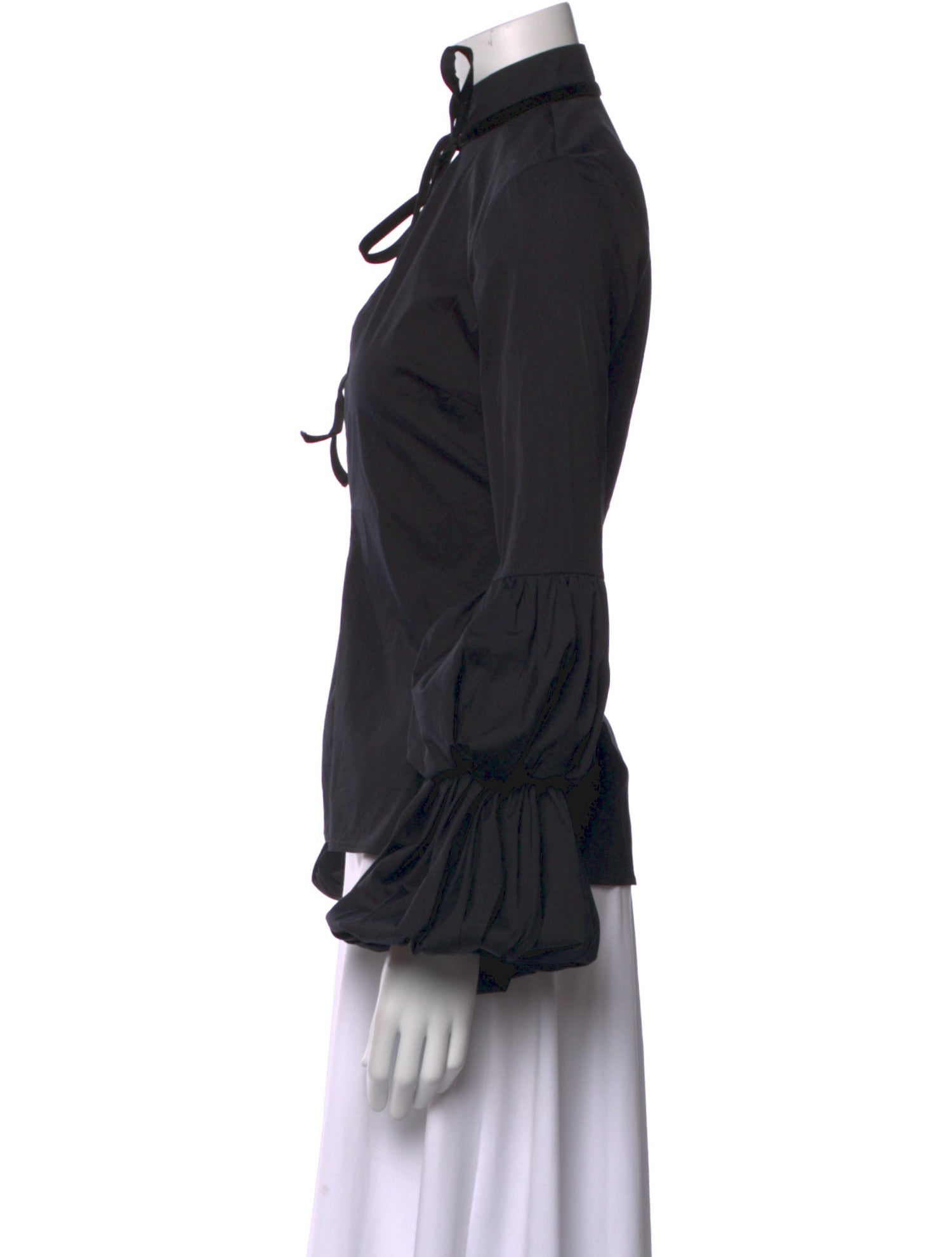 Caroline Constas Tie Neck Long Sleeve Blouse