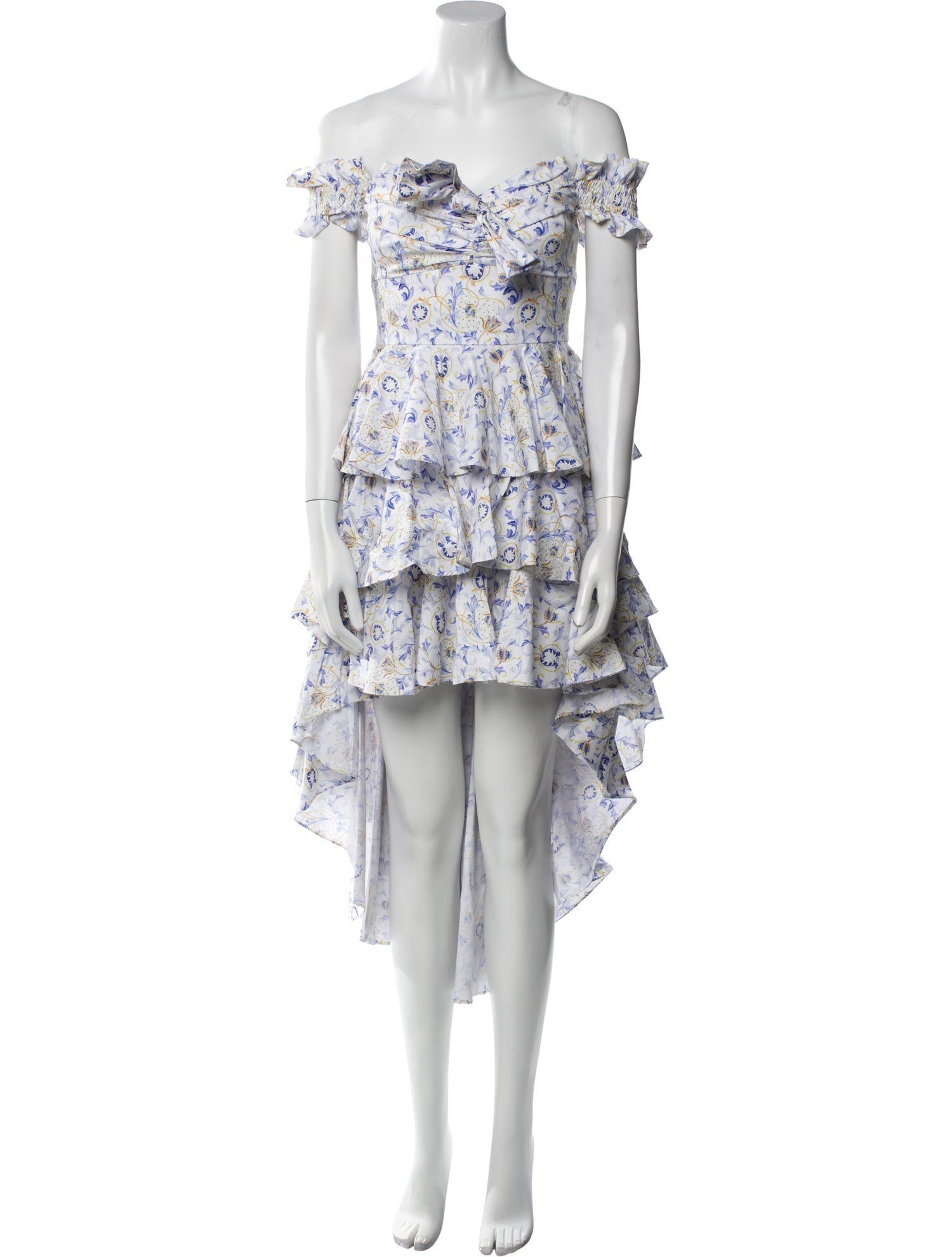 Caroline Constas Floral Print Midi Length Dress