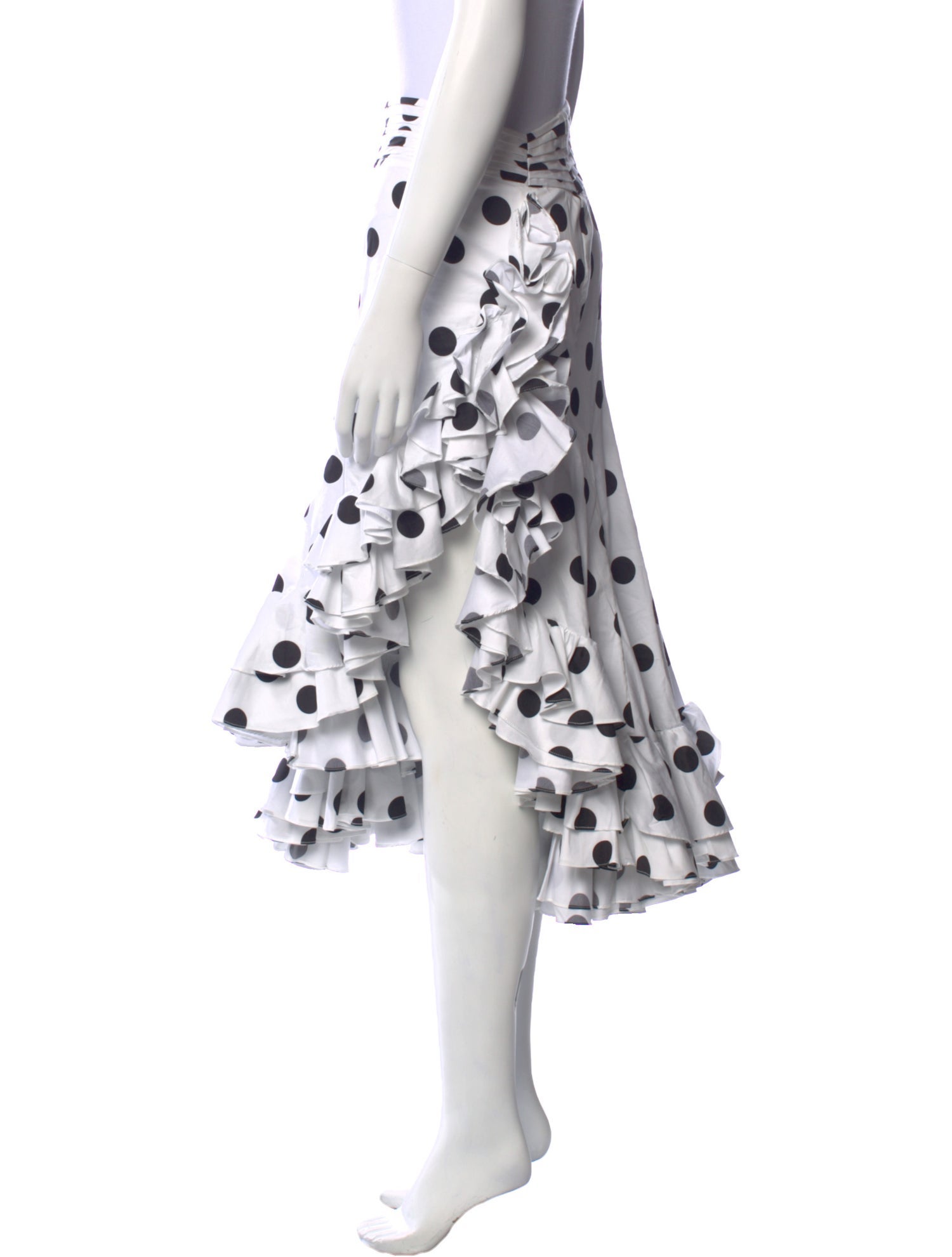 Caroline Constas Polka Dot Print Midi Length Skirt