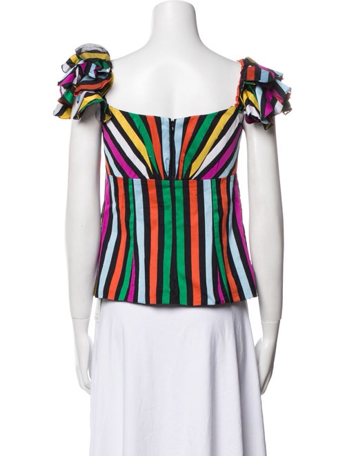 Caroline Constas Striped V-Neck Blouse