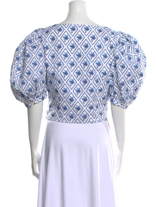 Caroline Constas Printed Square Neckline Crop Top