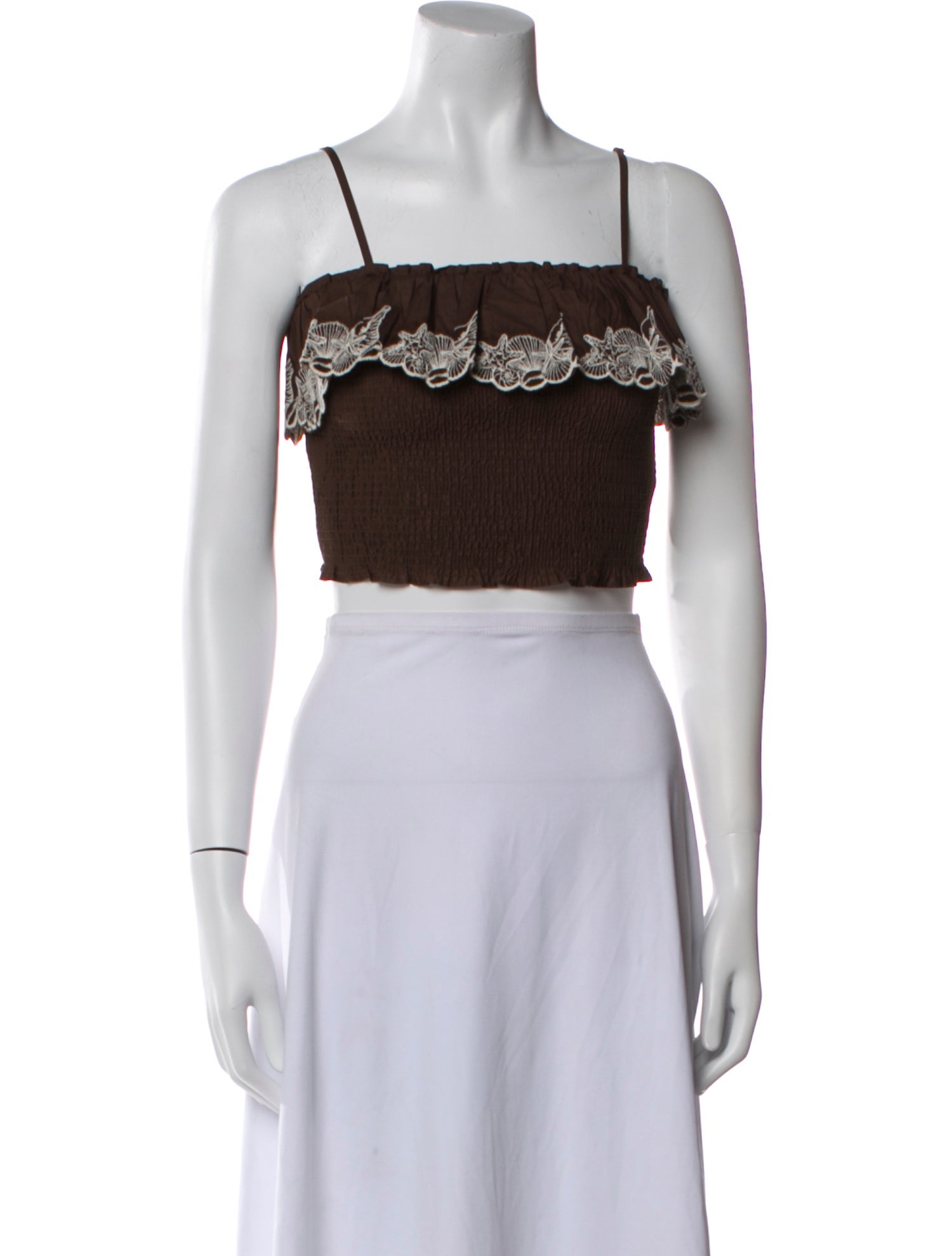 Caroline Constas Square Neckline Sleeveless Crop Top w/ Tags