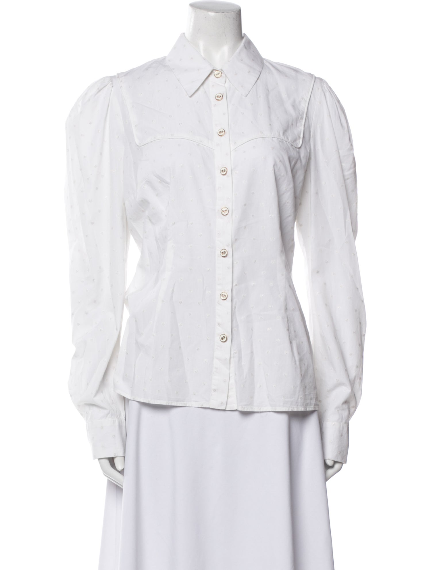 Caroline Constas Long Sleeve Button-Up Top