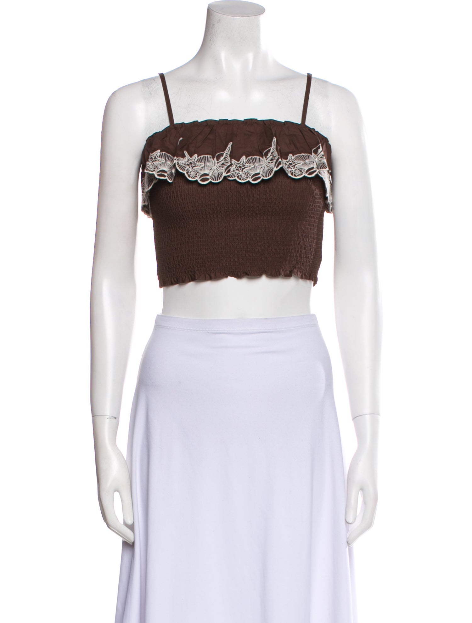 Caroline Constas Square Neckline Sleeveless Crop Top w/ Tags