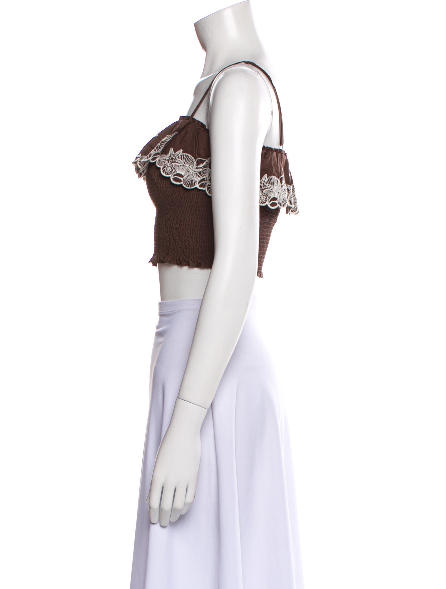 Caroline Constas Square Neckline Sleeveless Crop Top w/ Tags