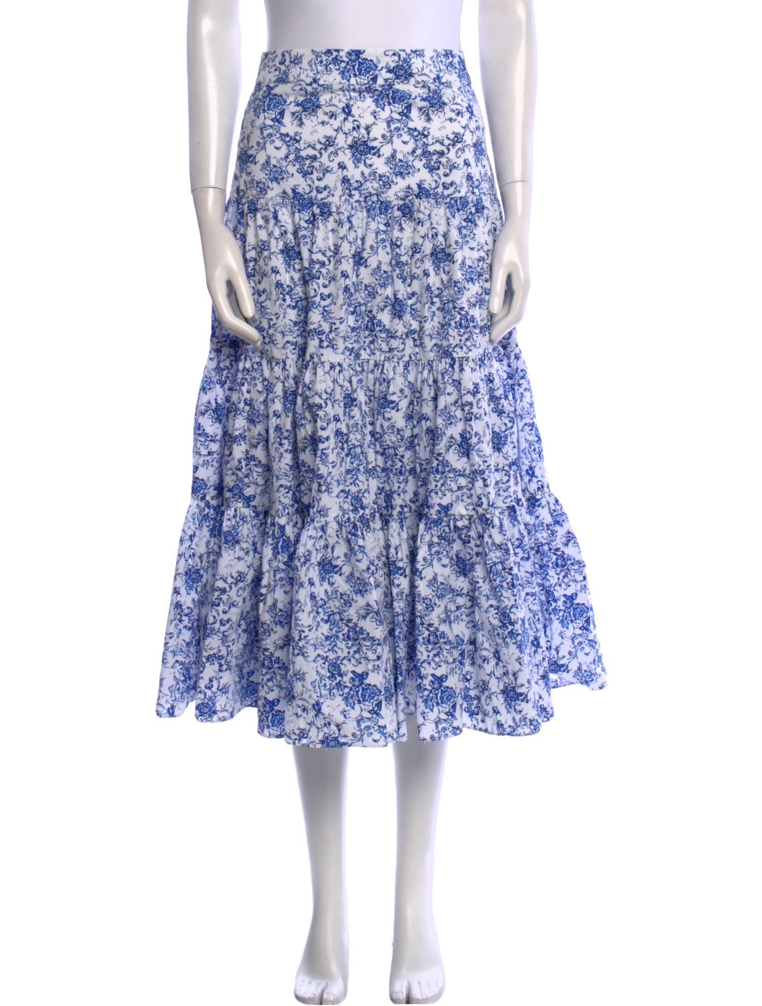 Caroline Constas Floral Print Midi Length Skirt