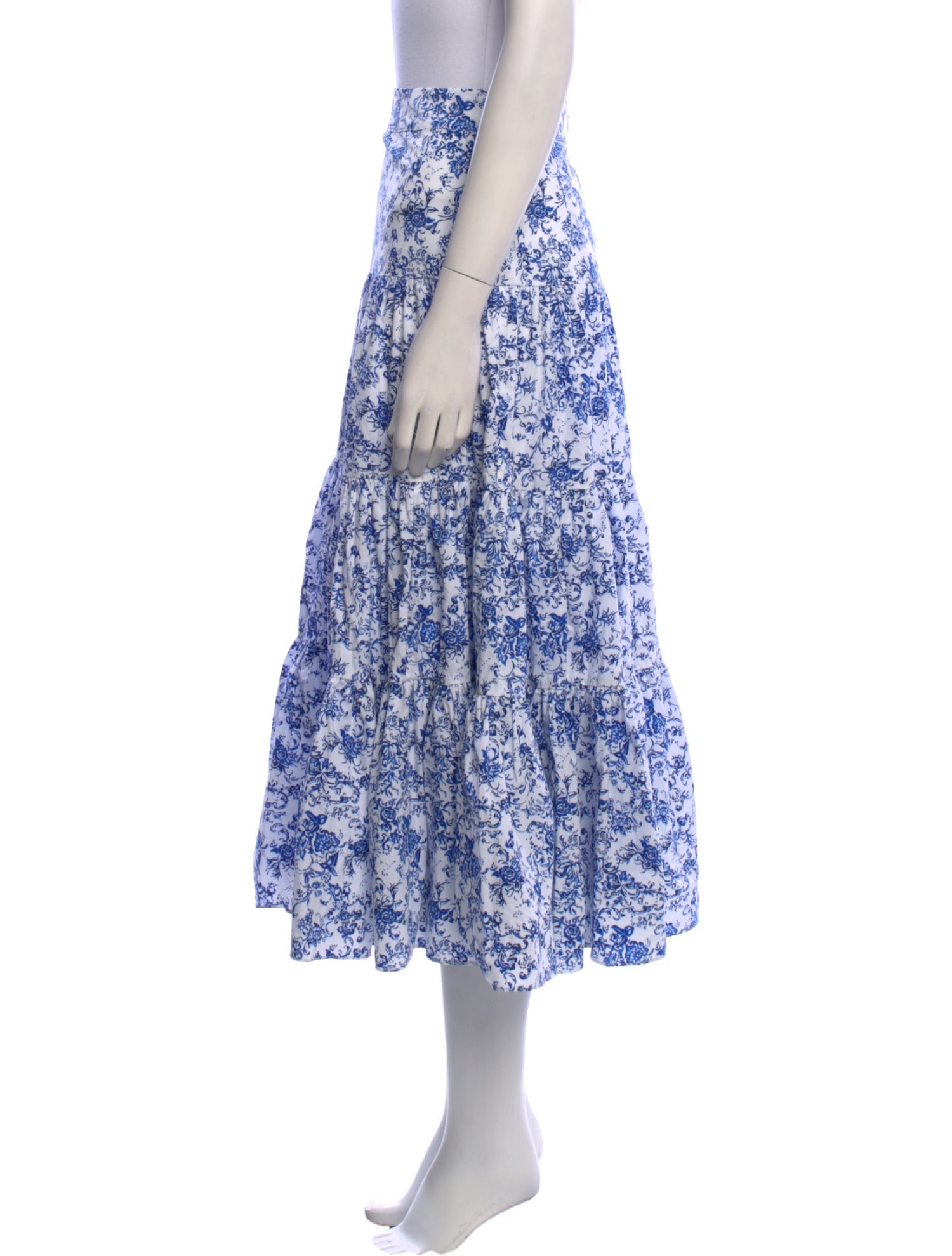 Caroline Constas Floral Print Midi Length Skirt