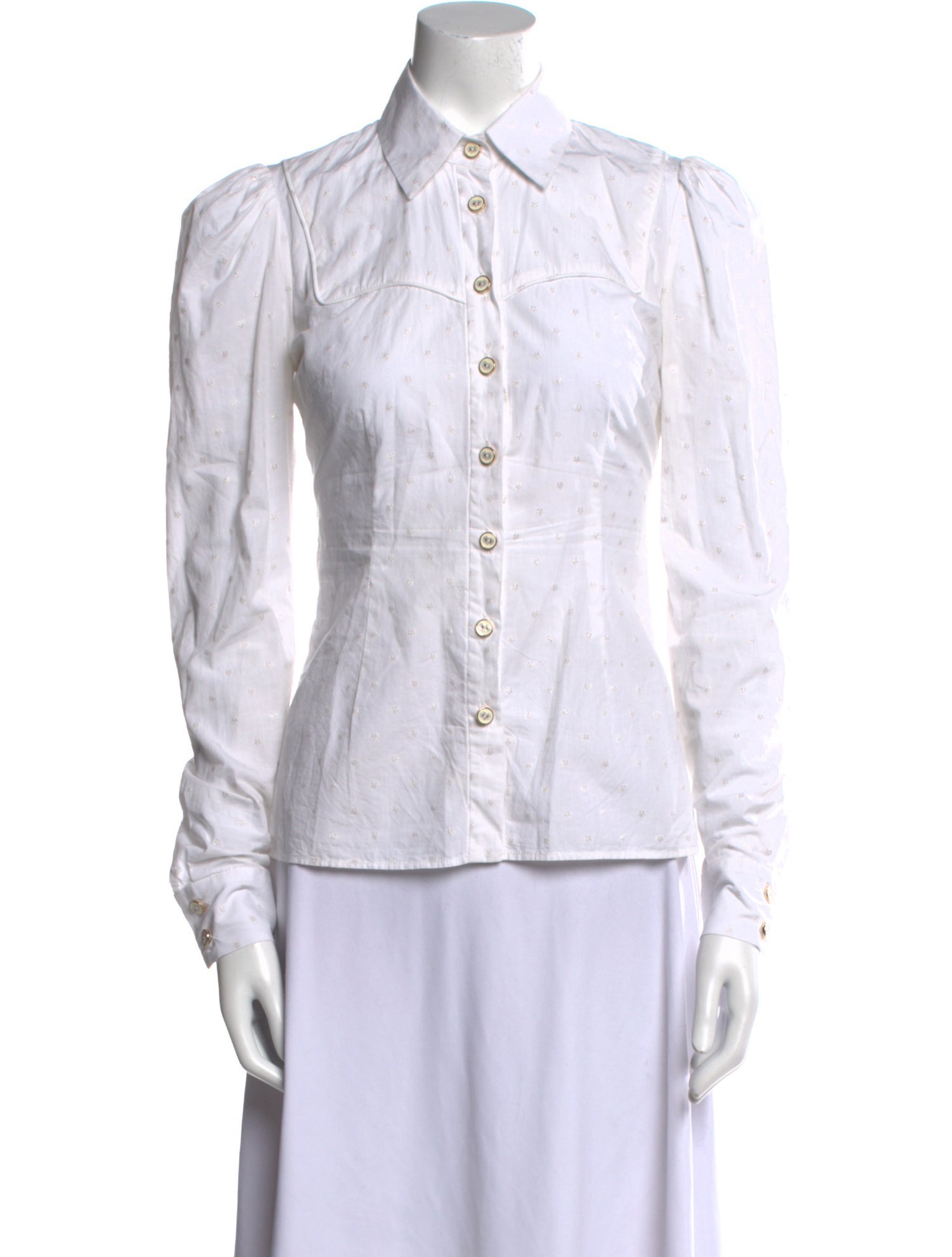 Caroline Constas Long Sleeve Button-Up Top