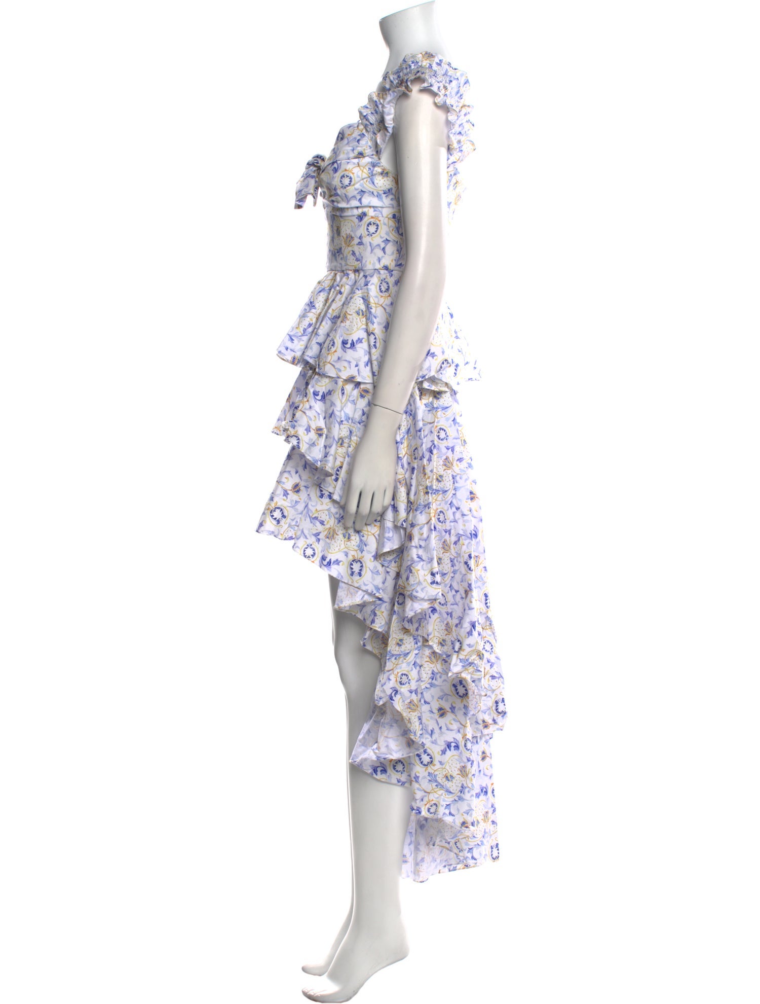 Caroline Constas Floral Print Long Dress