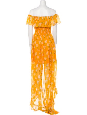 Caroline Constas Floral Print Long Dress