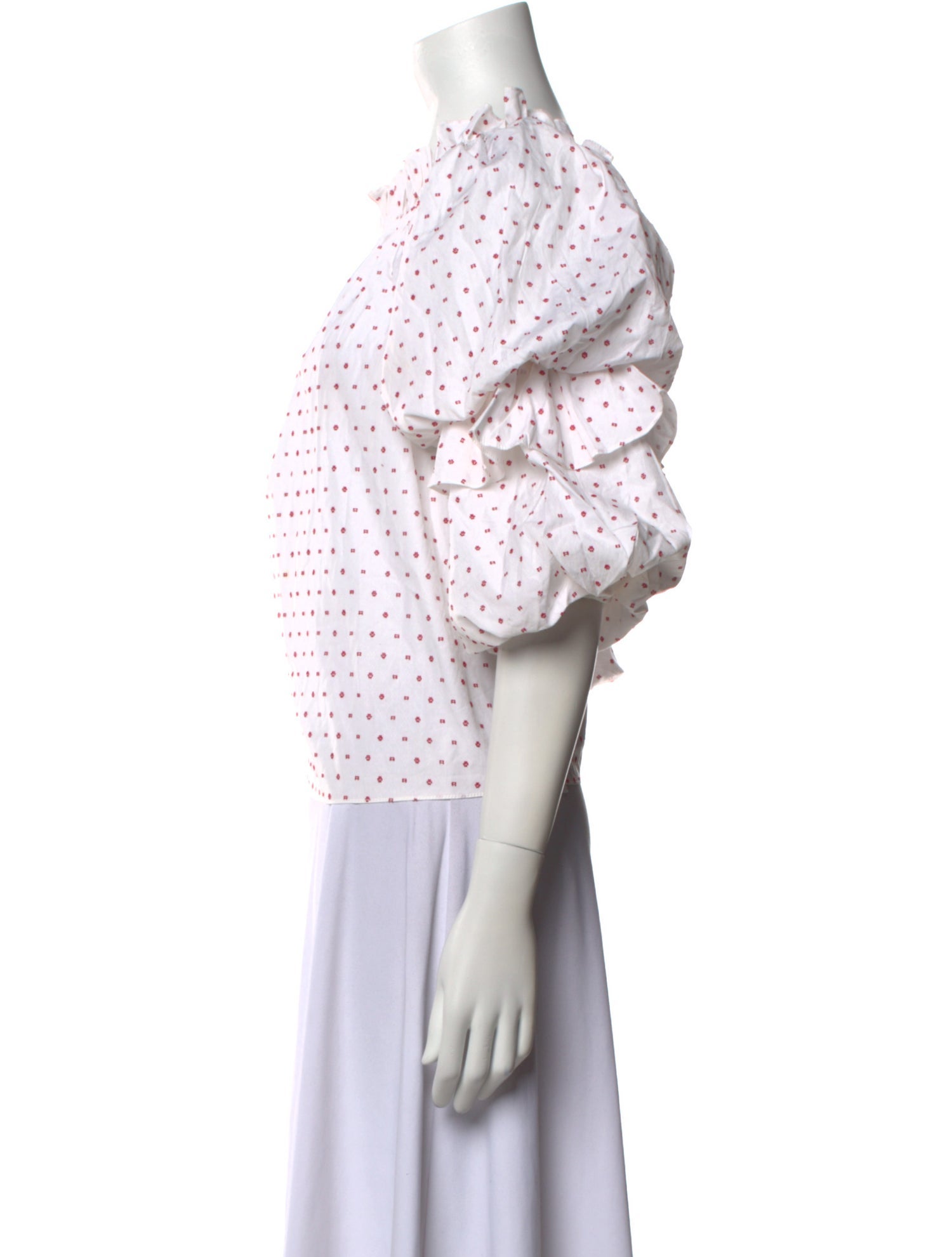 Caroline Constas Floral Print Off-The-Shoulder Crop Top