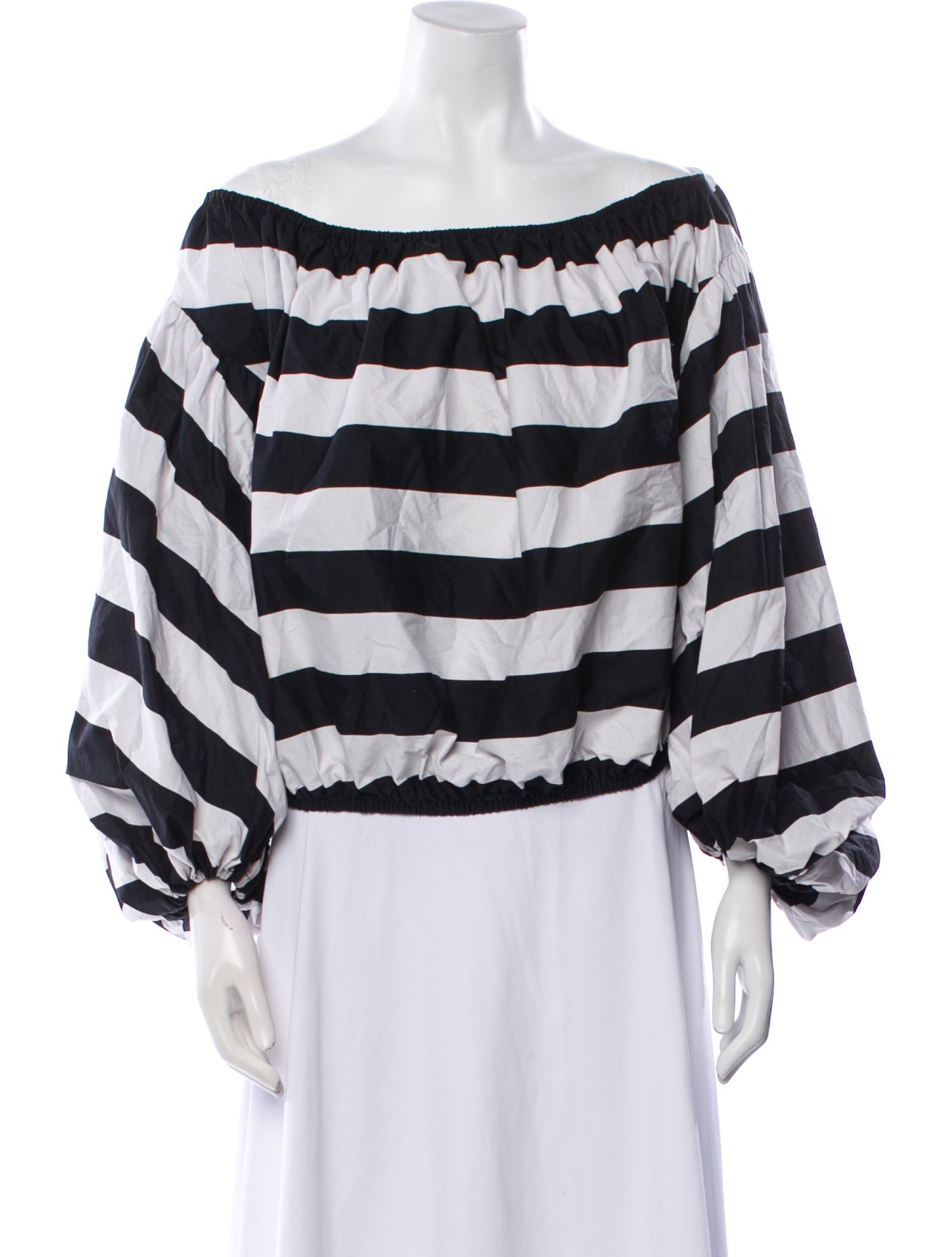 Caroline Constas Striped Off-The-Shoulder Blouse