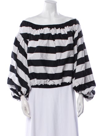 Caroline Constas Striped Off-The-Shoulder Blouse