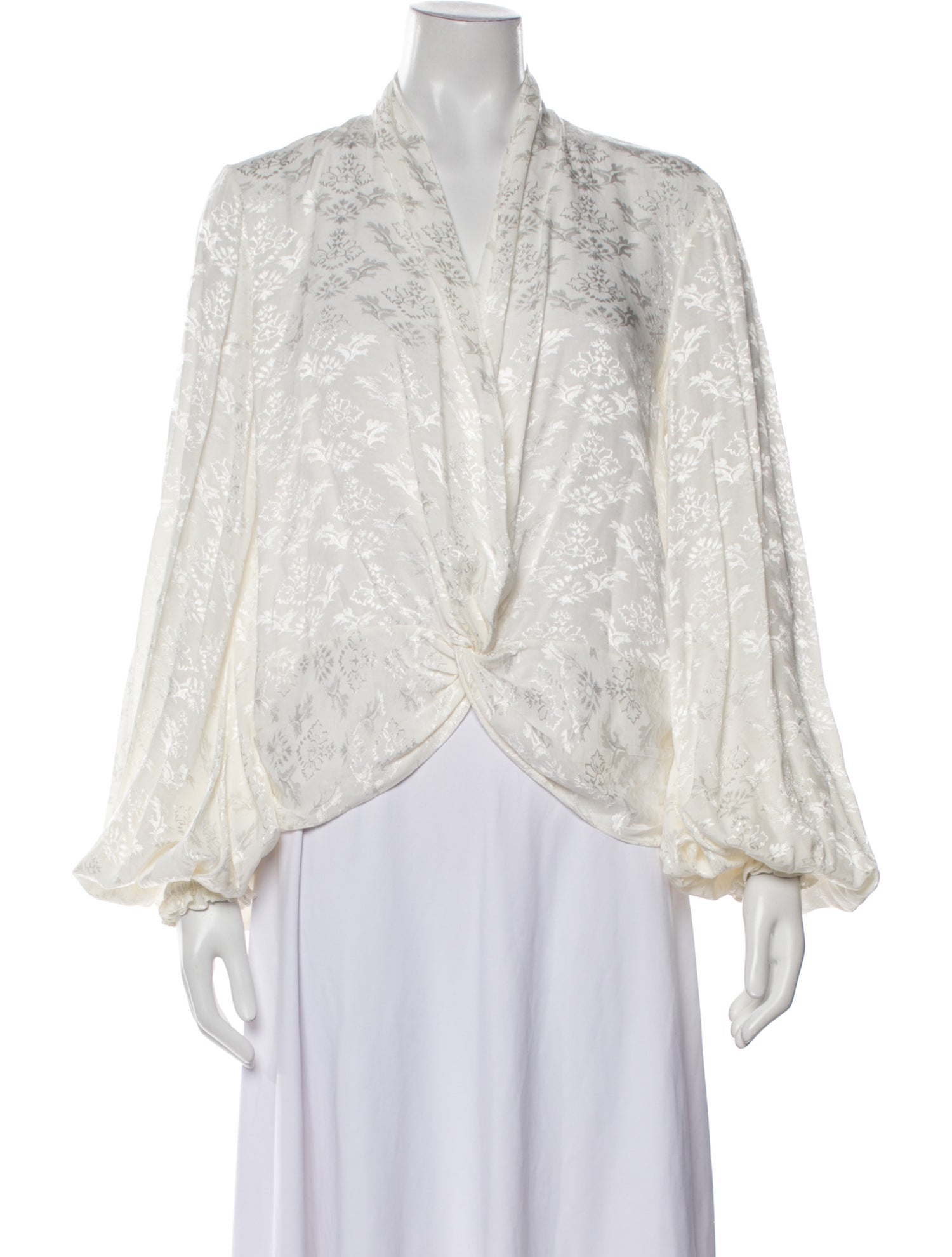 Caroline Constas Floral Print V-Neck Blouse