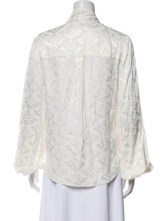 Caroline Constas Floral Print V-Neck Blouse