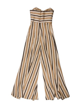 Caroline Constas Striped Strapless Jumpsuit