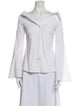 Caroline Constas V-Neck Long Sleeve Button-Up Top