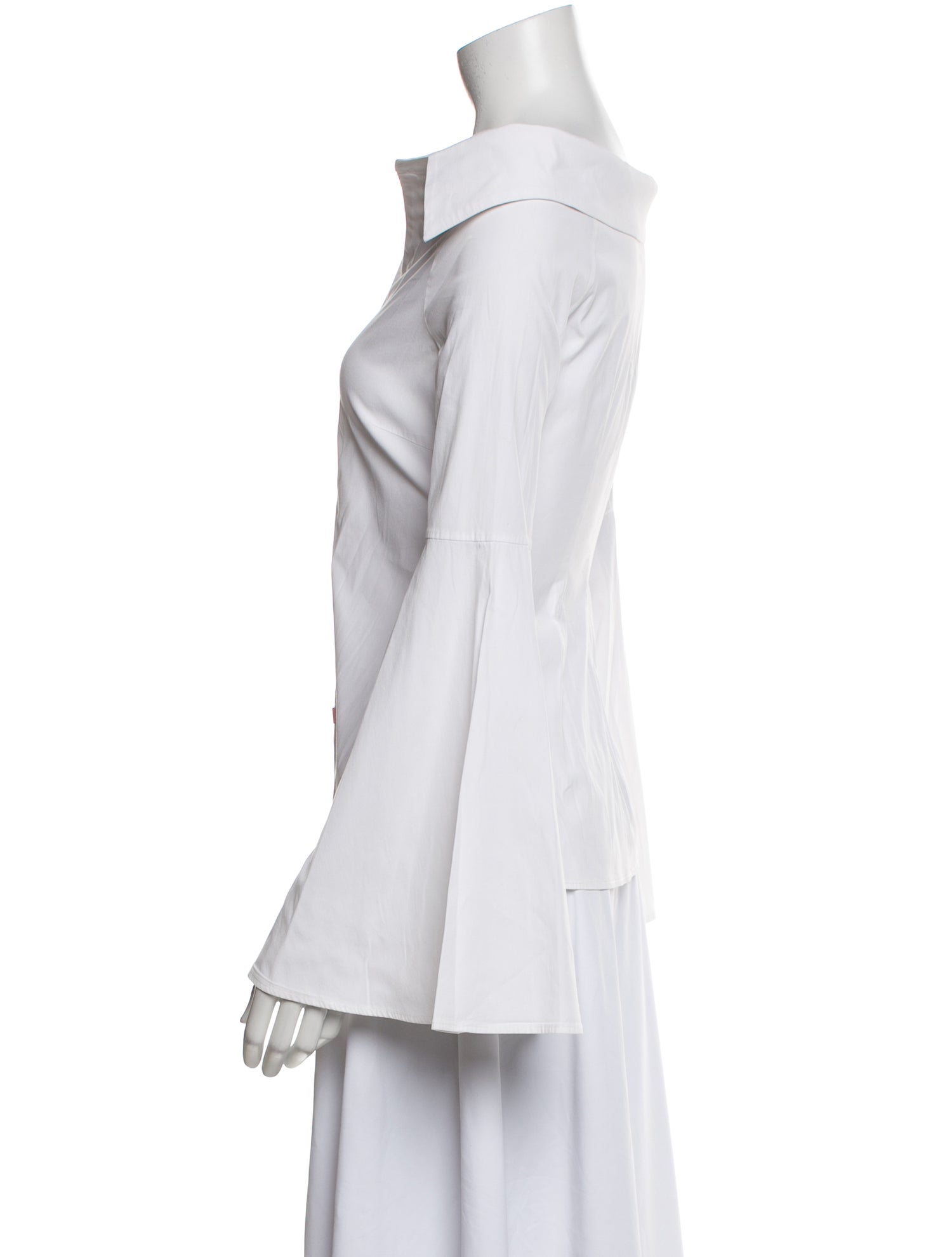 Caroline Constas V-Neck Long Sleeve Button-Up Top