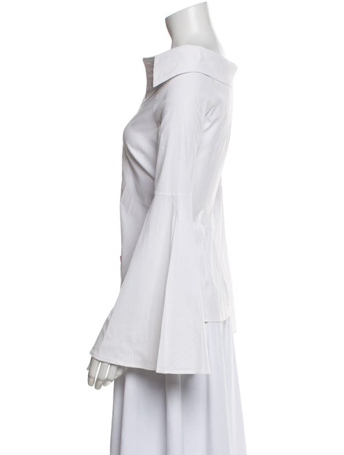 Caroline Constas V-Neck Long Sleeve Button-Up Top