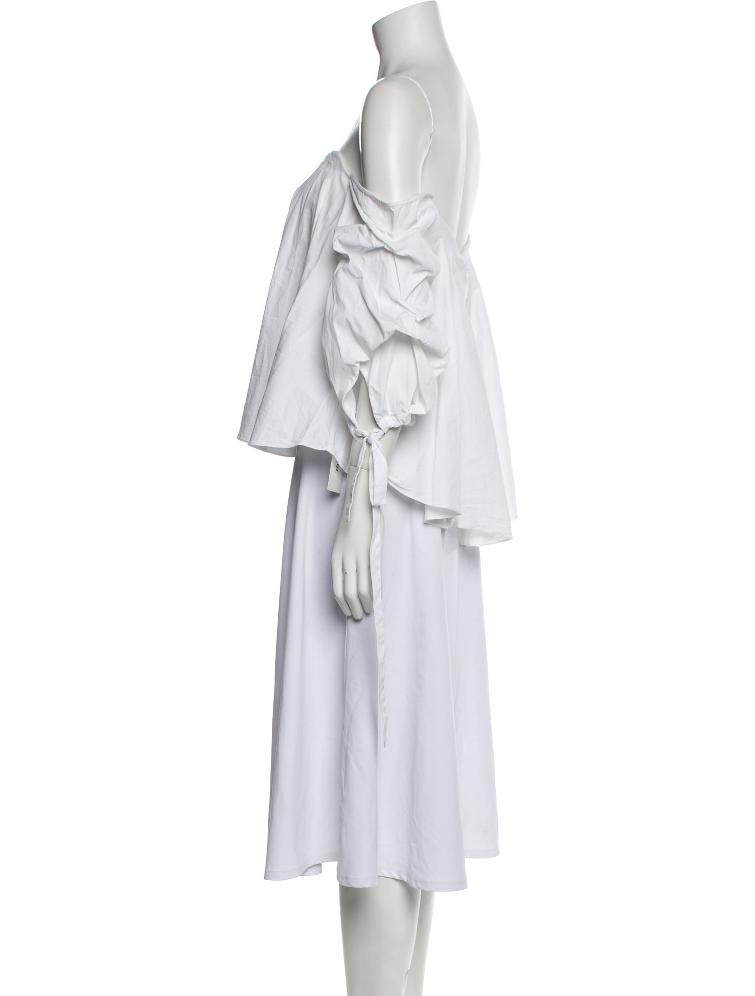 Caroline Constas Off-The-Shoulder Three-Quarter Sleeve Crop Top