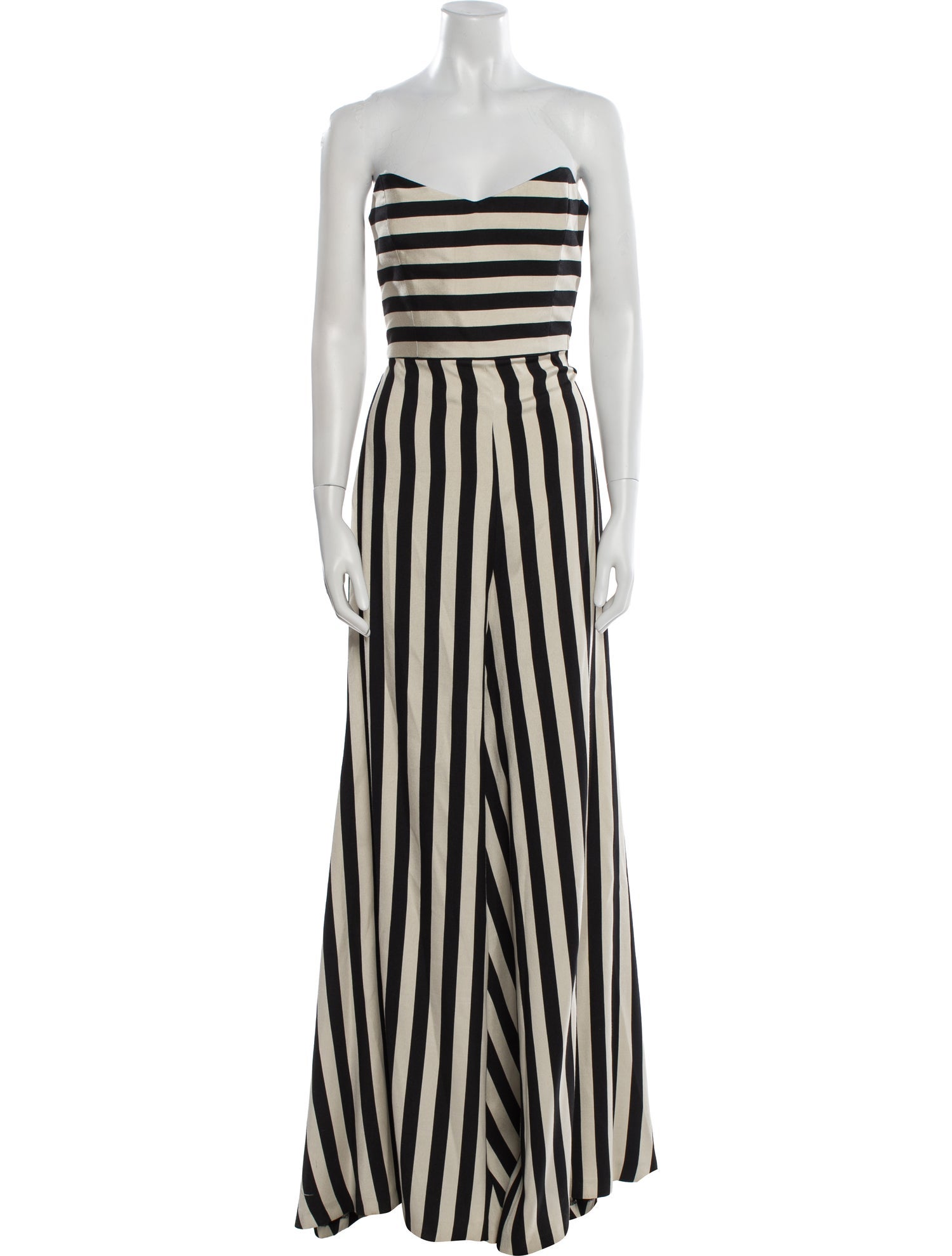 Caroline Constas Striped Strapless Jumpsuit