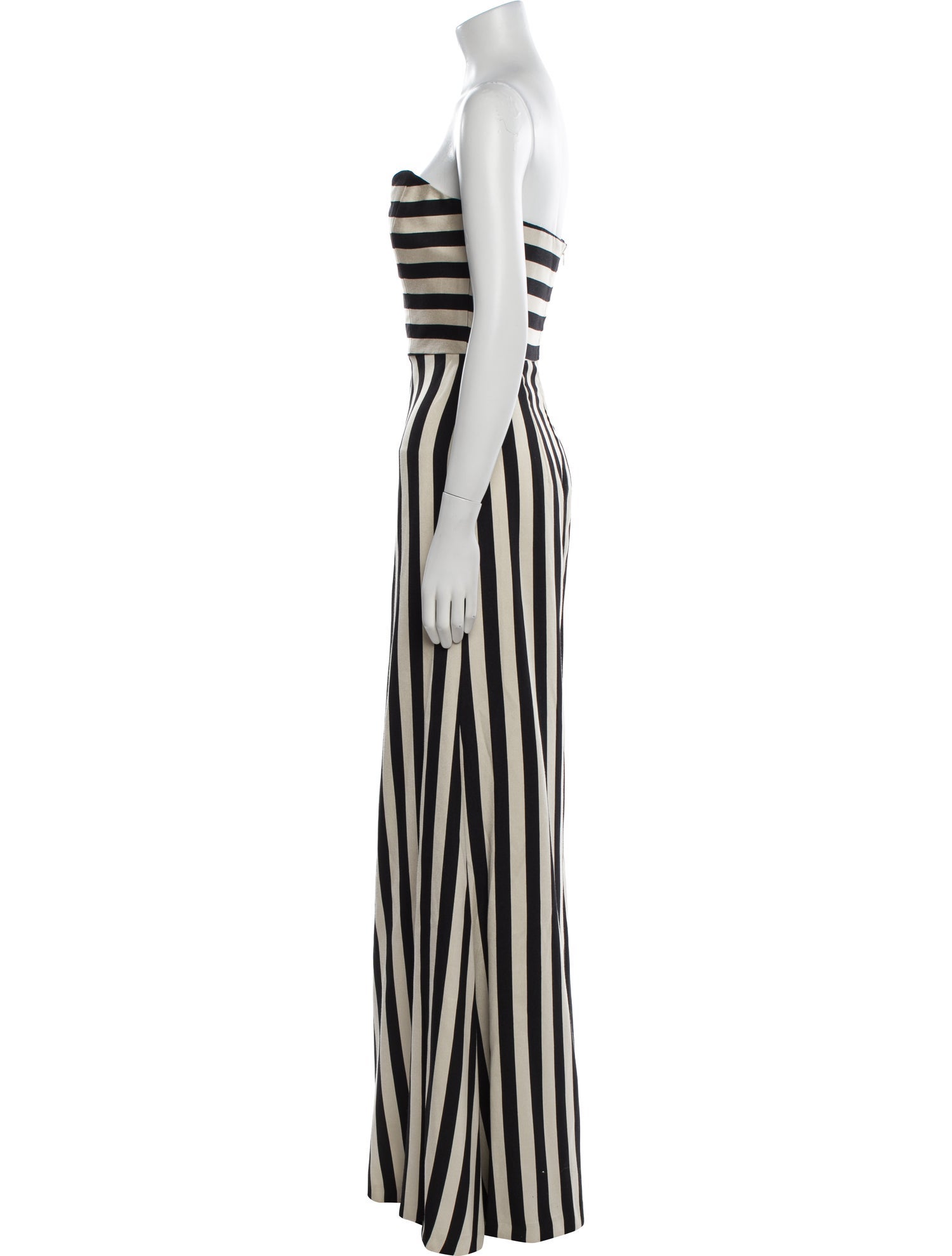 Caroline Constas Striped Strapless Jumpsuit