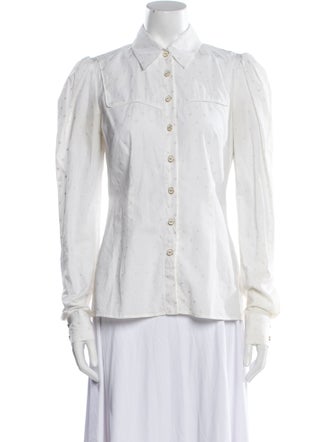 Caroline Constas Long Sleeve Button-Up Top