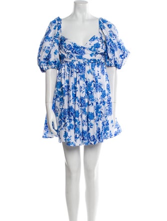 Caroline Constas Floral Print Mini Dress