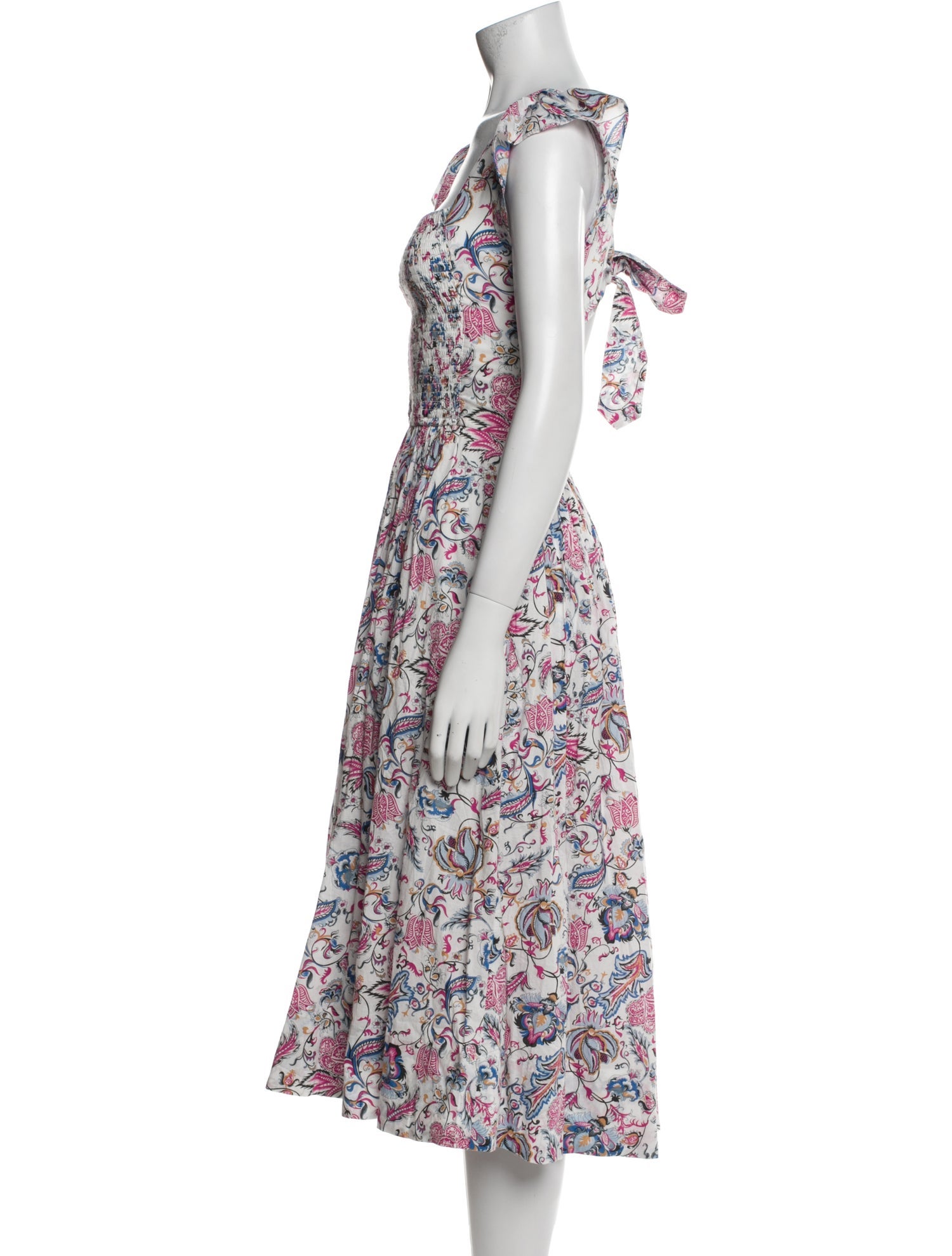 Caroline Constas Floral Print Midi Length Dress