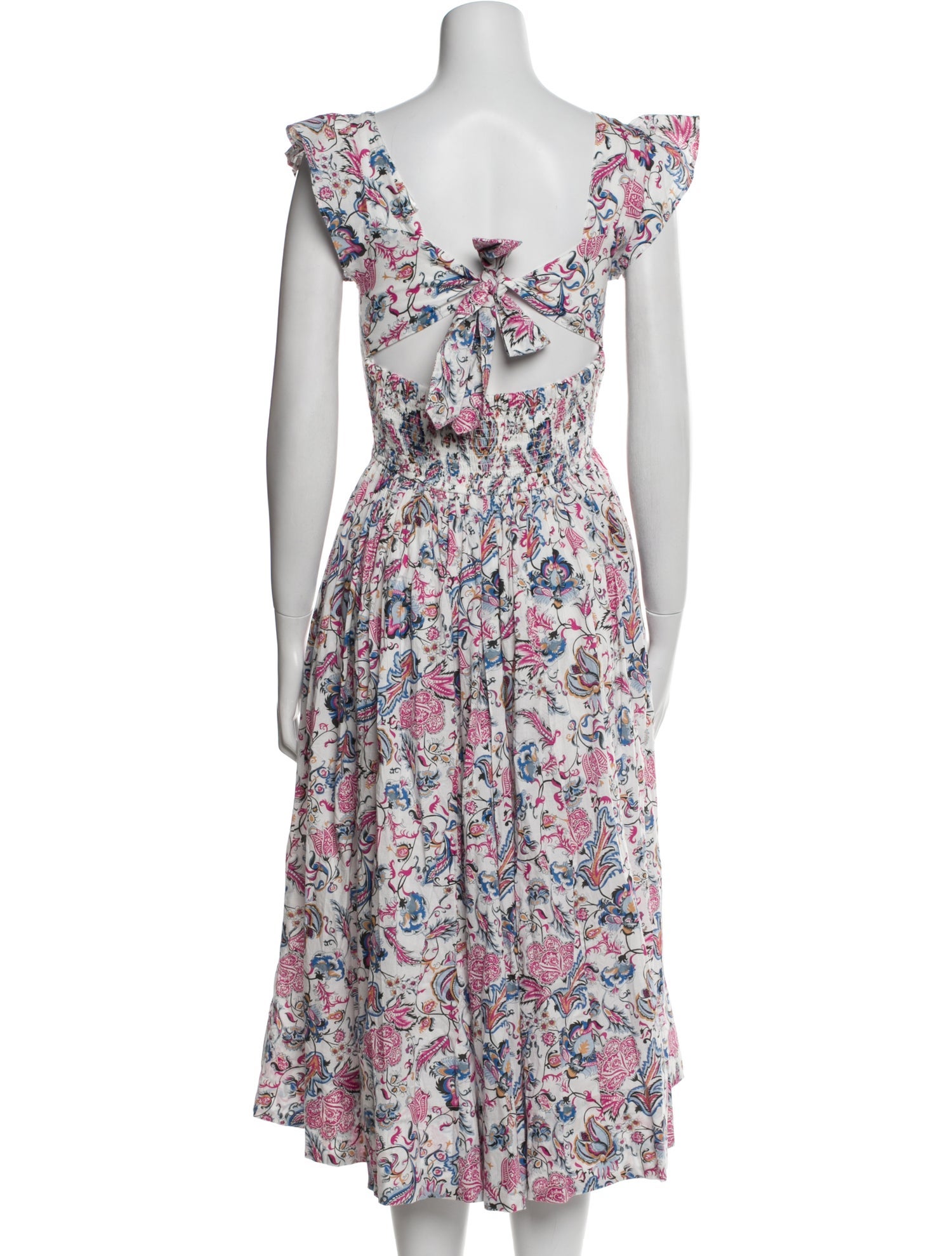 Caroline Constas Floral Print Midi Length Dress