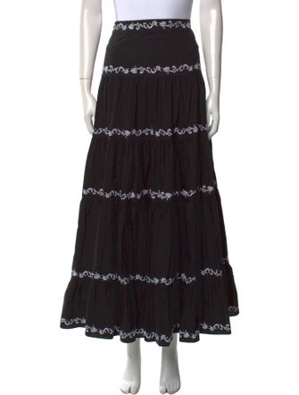 Caroline Constas Scalloped Accent Midi Length Skirt