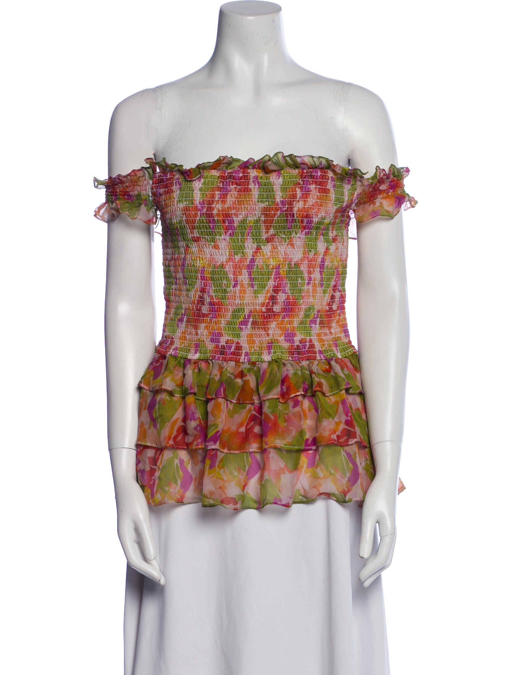 Caroline Constas Silk Printed Blouse