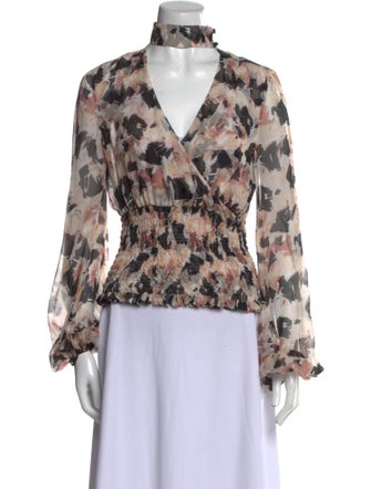 Caroline Constas Silk Printed Blouse