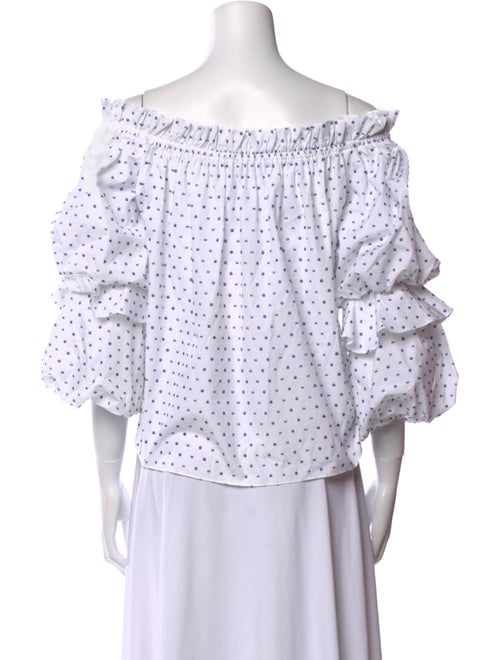 Caroline Constas Polka Dot Print Off-The-Shoulder Blouse