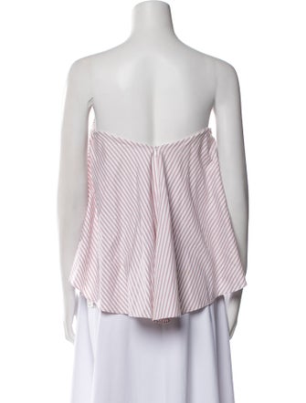 Caroline Constas Striped Strapless Crop Top
